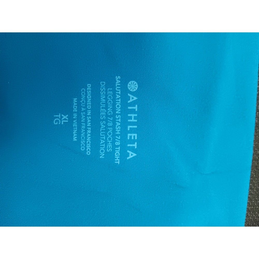 Athleta Salutation Stash 7/8 Tight Teal Blue High Rise Leggings XL 54023 - Picture 6 of 11